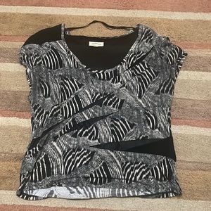 Urban outfitters black and white silence + noise short sleeve top